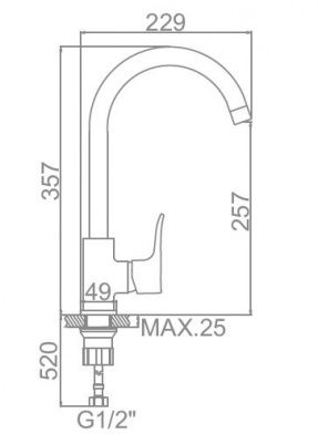 Ledeme H34 L4134-2 однорычажный смеситель для кухни