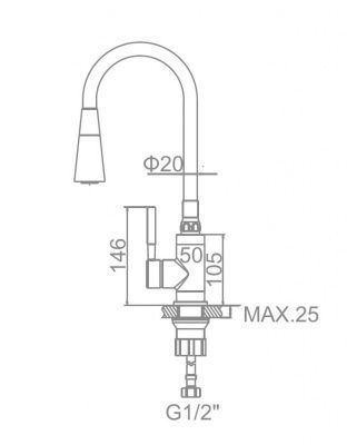 LEDEME L4199-3 однорычажный смеситель для кухни