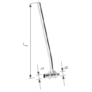 Тройник латунный Push с трубкой Cu Ø15, Lmin = 300 мм 32х4,4 / 32х4,4 Kan-therm