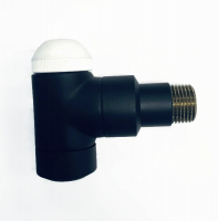 Клапан термостатический Herz TS-90 De Luxe 1/2" угловой, чёрный 1792449