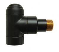 Запорный клапан Herz De Luxe 1/2" угловой, чёрный 1372649