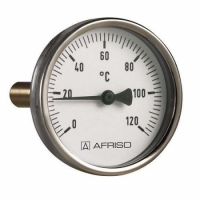Термометр биметаллический Afriso BITh 80, 0-120 C, вкладка 40мм, 1/2", аксиальный