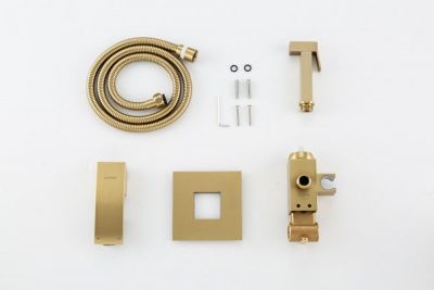 Смеситель с гигиеническим душем Gappo G7207-33 золотой сатин