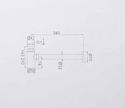 Сифон Ledeme L81B металлический для умывальника 1-1/4" х 32 мм