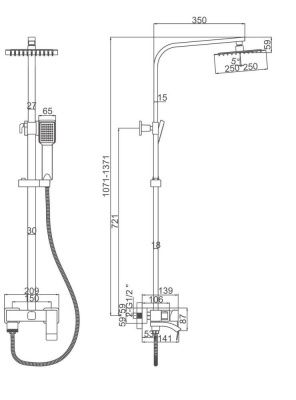 Купить душевую систему LEDEME L72417D-1