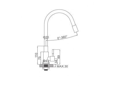 LEDEME L74195-2(Моно) однорычажный смеситель для кухни