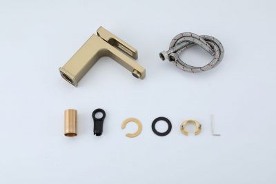 Смеситель для умывальника Gappo G1017-3 (золотой сатин)