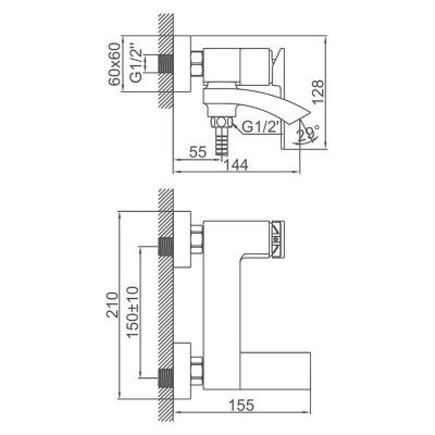 Купить смеситель Ledeme L3178U для ванны графит в Минске