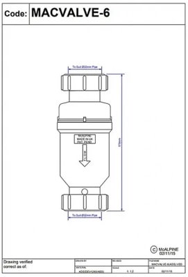 Сифон с обратным клапаном McAlpine MACVALVE-6, 32 мм 