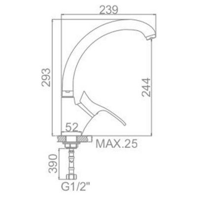 Ledeme H01 L4101-1 однорычажный смеситель для кухни