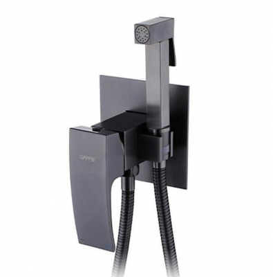 Смеситель с гигиеническим душем Gappo G7207-9 оружейная сталь