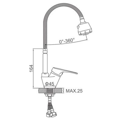 Ledeme H13 L4313 смеситель с гибким изливом для кухни