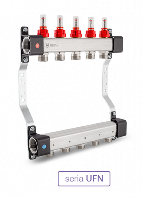 Распределитель InoxFlow KAN-therm с расходомерами (серия UFN) - 2 отвода