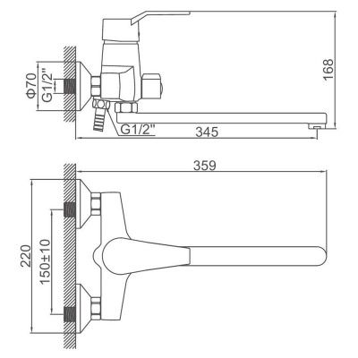 Купить смеситель Ledeme H63 L2263 для ванны однорычажный в Минске