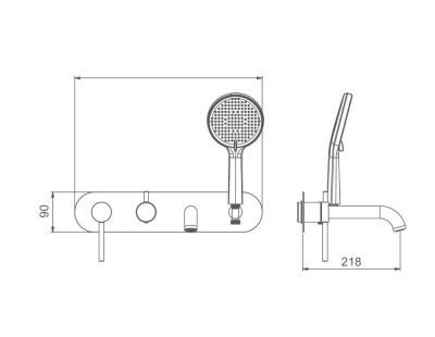 Купить смеситель Gappo G3306 для ванны однорычажный  белый+хром в Минске