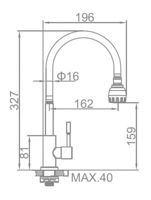 LEDEME L74295(Моно) однорычажный смеситель для кухни