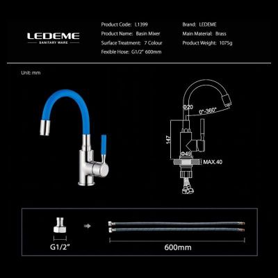 Смеситель Ledeme L1399-6 для умывальника