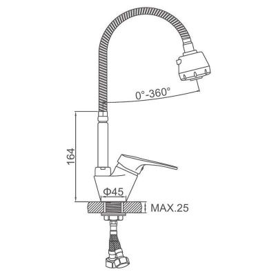 LEDEME L4313A с гибким изливом смеситель для кухни