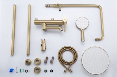 Купить душевую систему Gappo G2406-3 в цвете золотой сатин 
