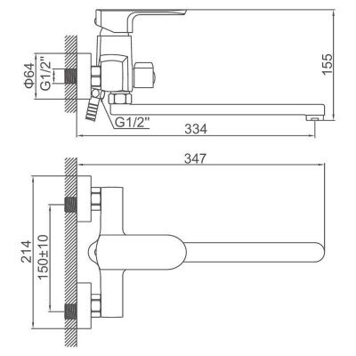 Купить смеситель Ledeme H54 L2254 для ванны однорычажный в Минске