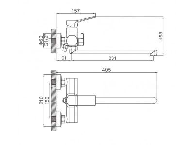 Купить смеситель Ledeme L2285SA для ванны  в цвете матовый никель в Минске