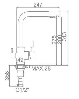 Смеситель Gerhans KK4055-3-22 для фильтра