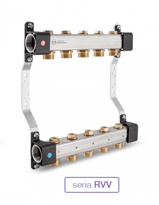 Распределитель InoxFlow KAN-therm с запорными вентилями (серия RVV) - 9 отводов