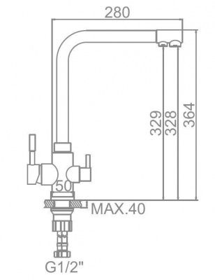 Смеситель LEDEME L4355-3 с выходом для питьевой воды