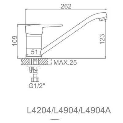 Ledeme H04 L4904 однорычажный смеситель для кухни