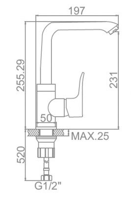 Ledeme H34 L4034-2 однорычажный смеситель для кухни