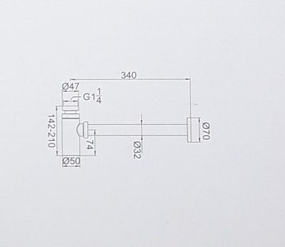 Сифон Ledeme L81 металлический для умывальника 1-1/4" х 32 мм