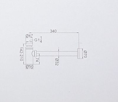 Сифон Ledeme L81D металлический для умывальника 1-1/4" х 32 мм