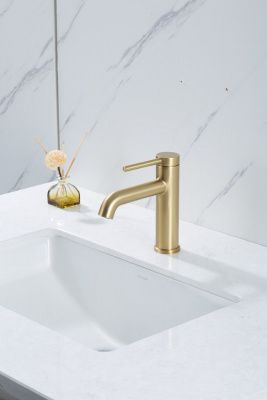 Смеситель Gappo G1006-3 для умывальника золотой сатин