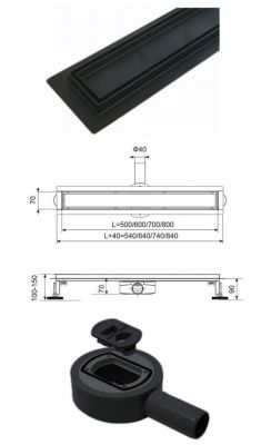 Трап для душа Tim 70x600 BAD556002BK