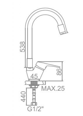 LEDEME L4153-1 однорычажный смеситель для кухни